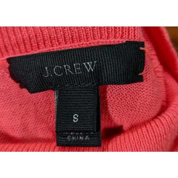 J. Crew Merino Wool Turtleneck Sweater Side Slits Relaxed Coral Pink sz S Barbie - Picture 11 of 11